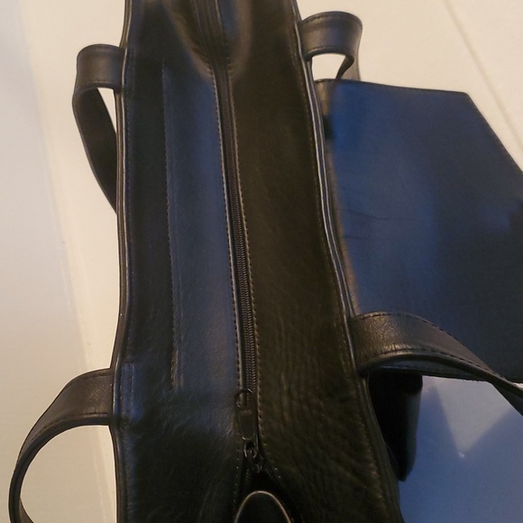 Village Tannery Bag Designs By Sevestet NY Black Leather Tote Shoulder Bag - Picture 5 of 13